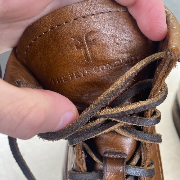 Frye Tyler Lace Up Cognac Leather Boots - Women’s Size 9D (3486070-COG) - Picture 12 of 15